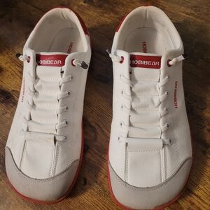 Hobibear Women's White and Red Sneakers
